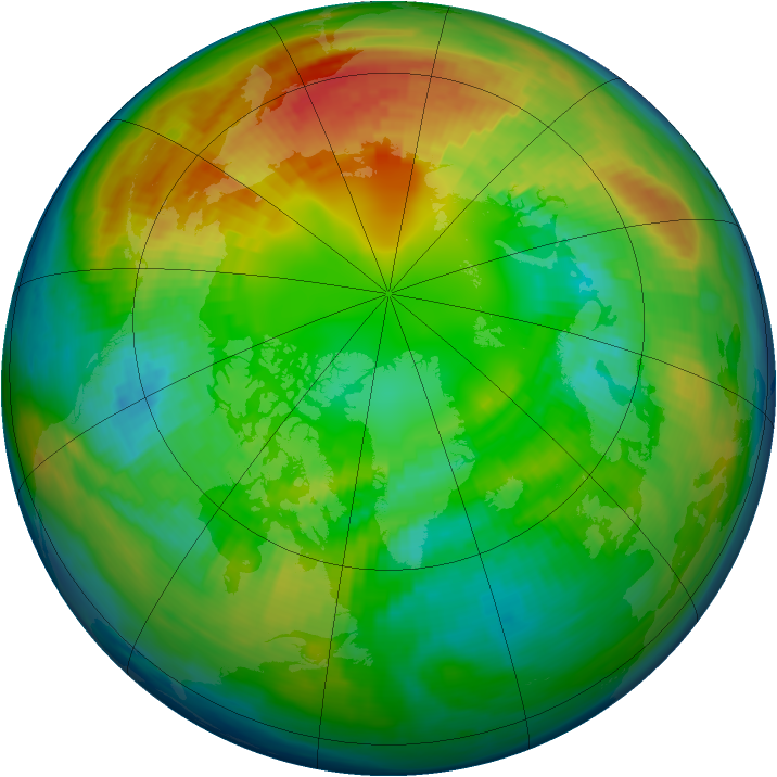 Arctic ozone map for 26 February 1993